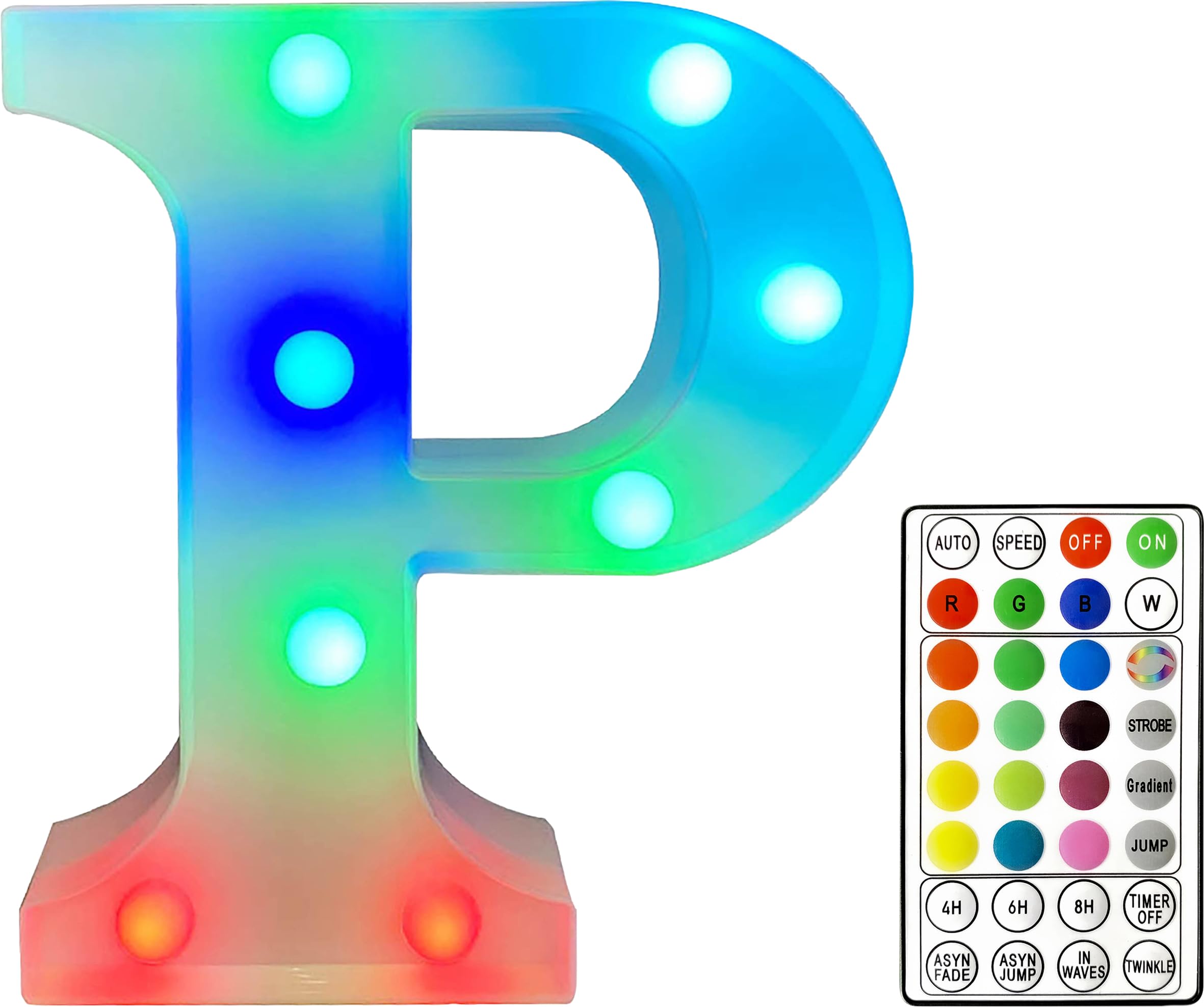 St Helens Home & Garden Rgb St Helens Home And Garden Colourful Light Up Letter Sign With Remote Control Battery Operated For Parties, Weddings, Celebrations, Bedrooms, Battery Operated. Letter P