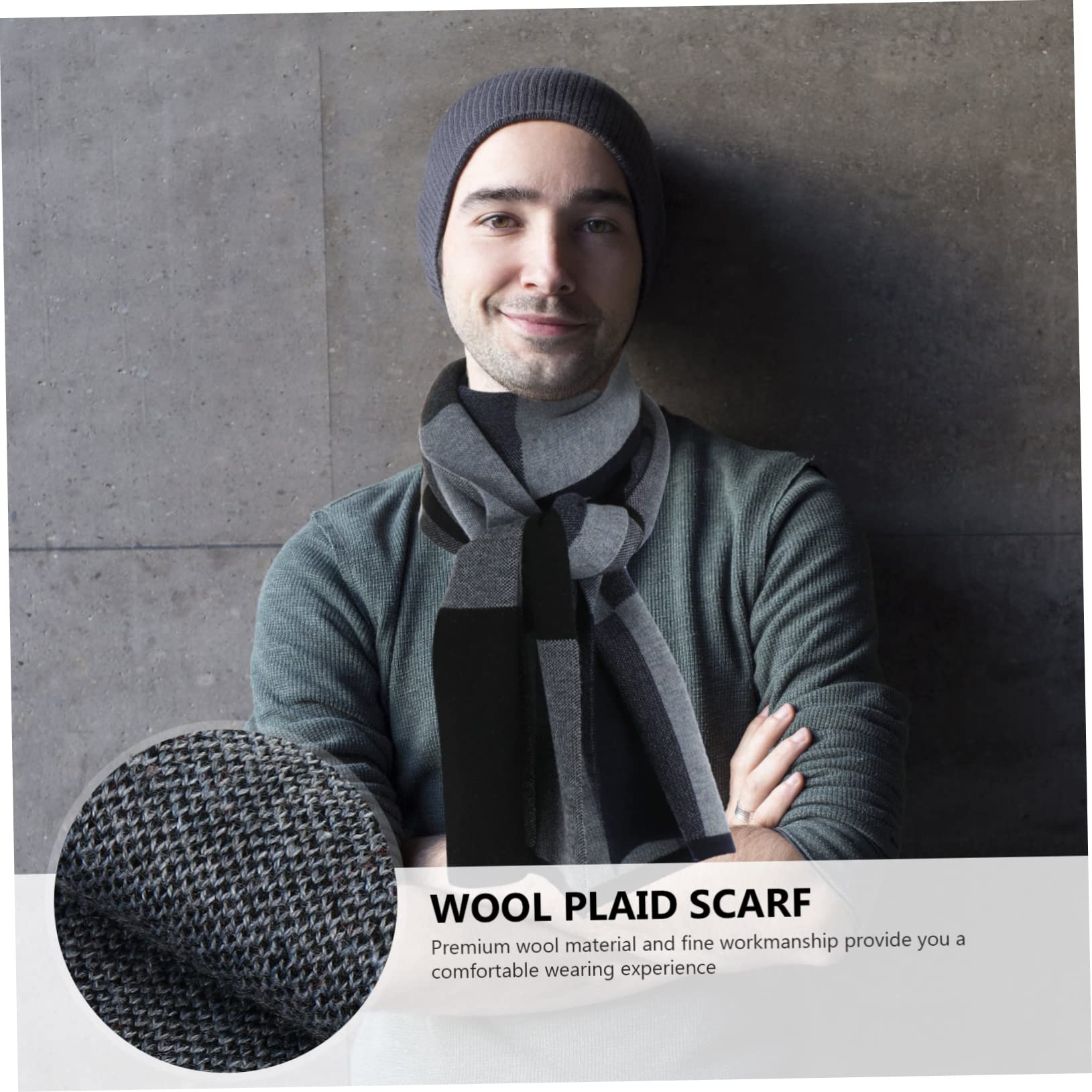 VALICLUD Bufanda de Lana a Cuadros para Hombre, Otoño E Invierno | Pañuelo Masculino, Uso Cómodo y Versátil, Diseño Chic y Estiloso, Adecuado para Estaciones Templadas