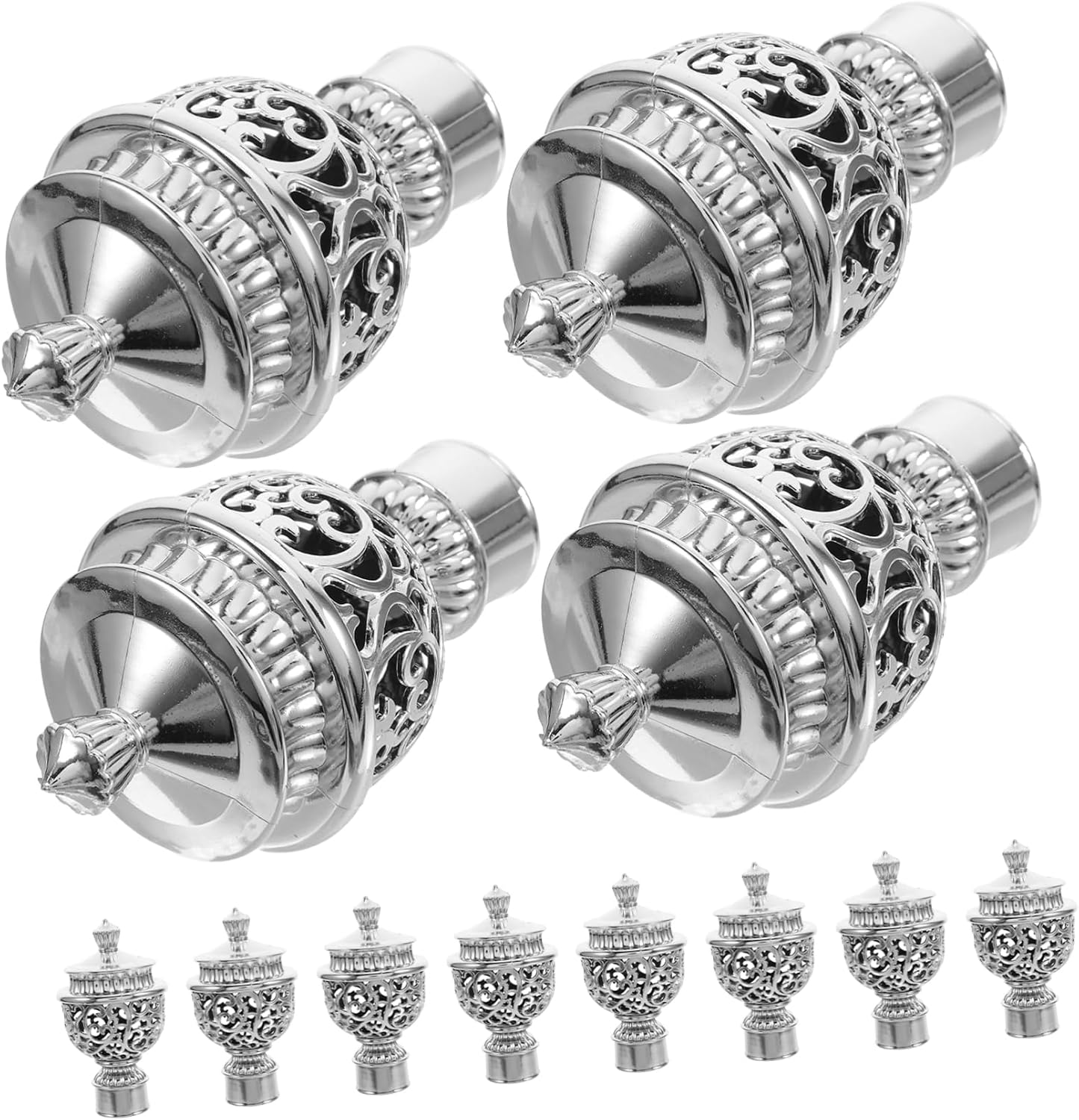 12pcs Decorative Curtain Rod End Caps Elegant Roman Drapery Rail Finials for Decor Fits Standard Curtain Rods for Stylish Interior Design