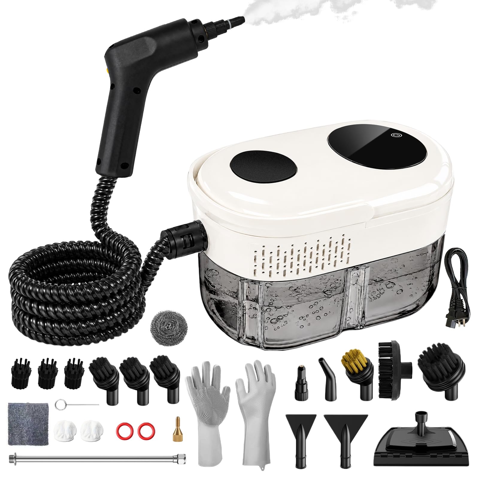 Dampfreiniger Handgerät, Dampfreiniger, 1400ML Wassertank, Tragbarer Steam Cleaner, Multifunktions Dampfreiniger für Alles, Schnellheiz-Dampfreiniger für Auto, Küche, Badezimmer, Fliesen, Fenstern