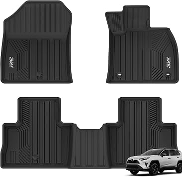 3W Floor Mats Fit for Toyota RAV4 Hybrid 2019-2024 2025, All Weather Dog Friendly TPE Car Mats Anti-slip Heavy Duty Toyota Accessories