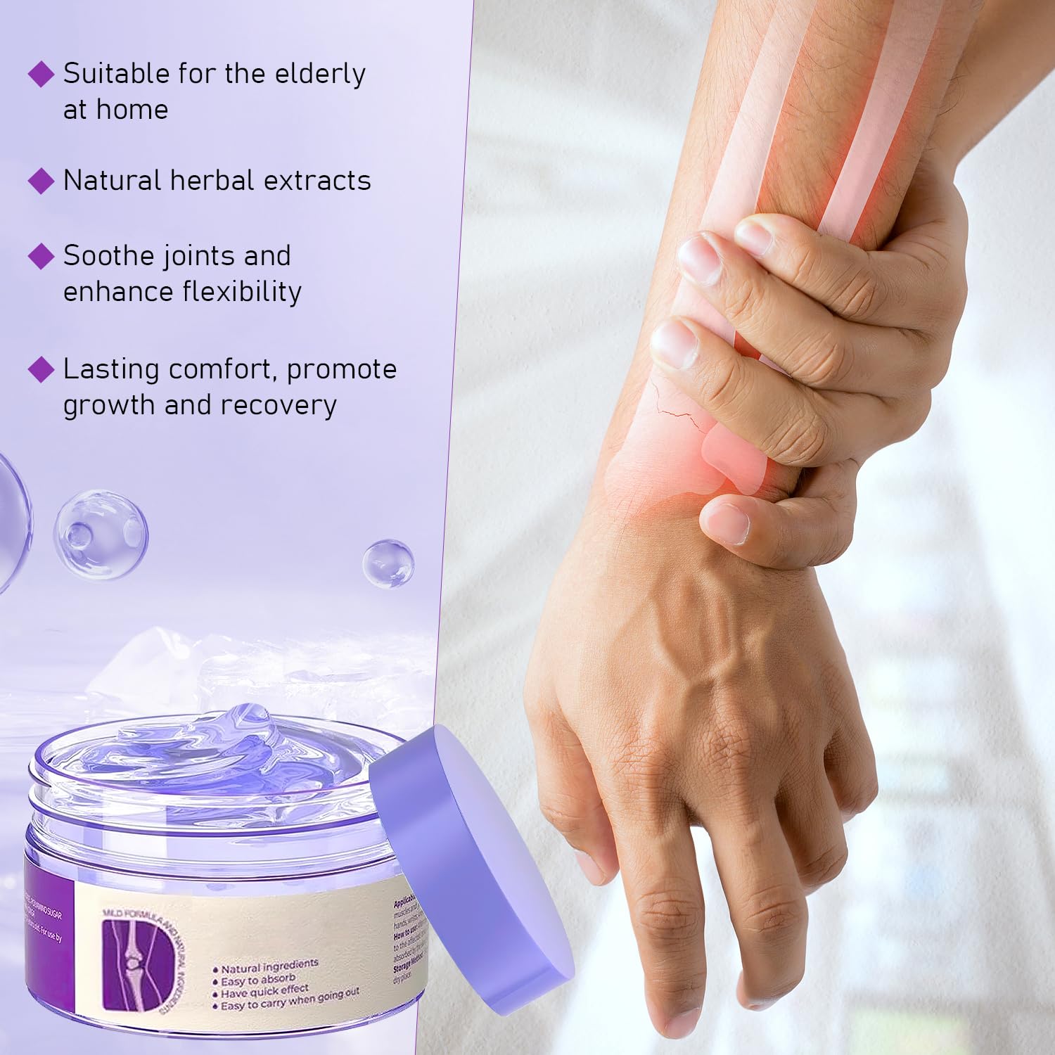 2PCS Soothing Relief Massage Gel, Joint Gel Purple Gel Cooling Activities Throughout The Body, Soothing Knees, Lumbar, Neck, Back, Shoulders, Hands, and Feet — Amazon image 6