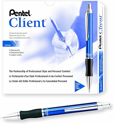 Pentel Client automática Lápiz 05mm Blue Barrel Caja de 12al905C
