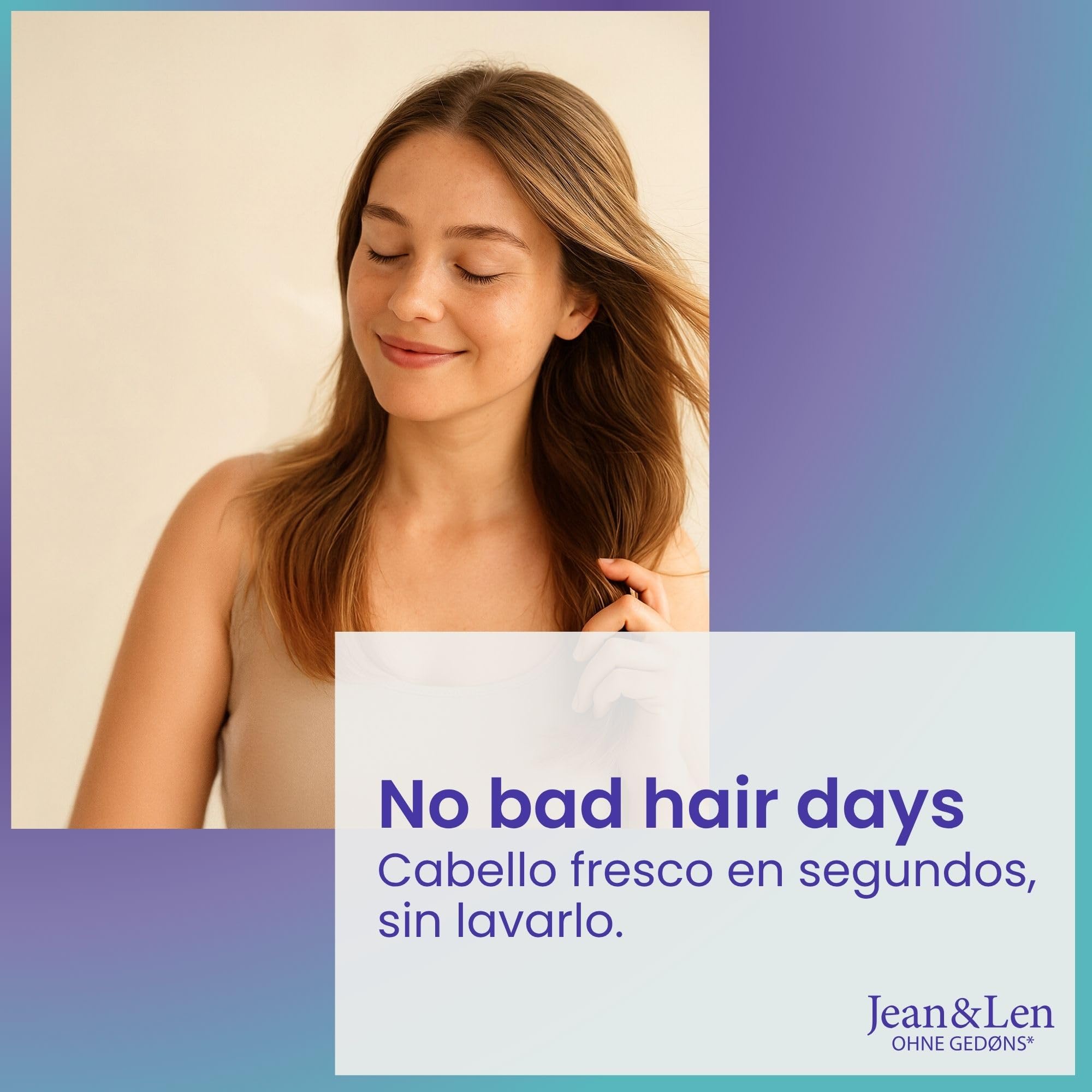 Jean & Len champú en seco volumen, fácil de cepillar, aporta textura y agarre, con efecto frescor inmediato, aroma fresco y floral, sin parabenos ni siliconas, vegano Dry Shampoo, 200 ml