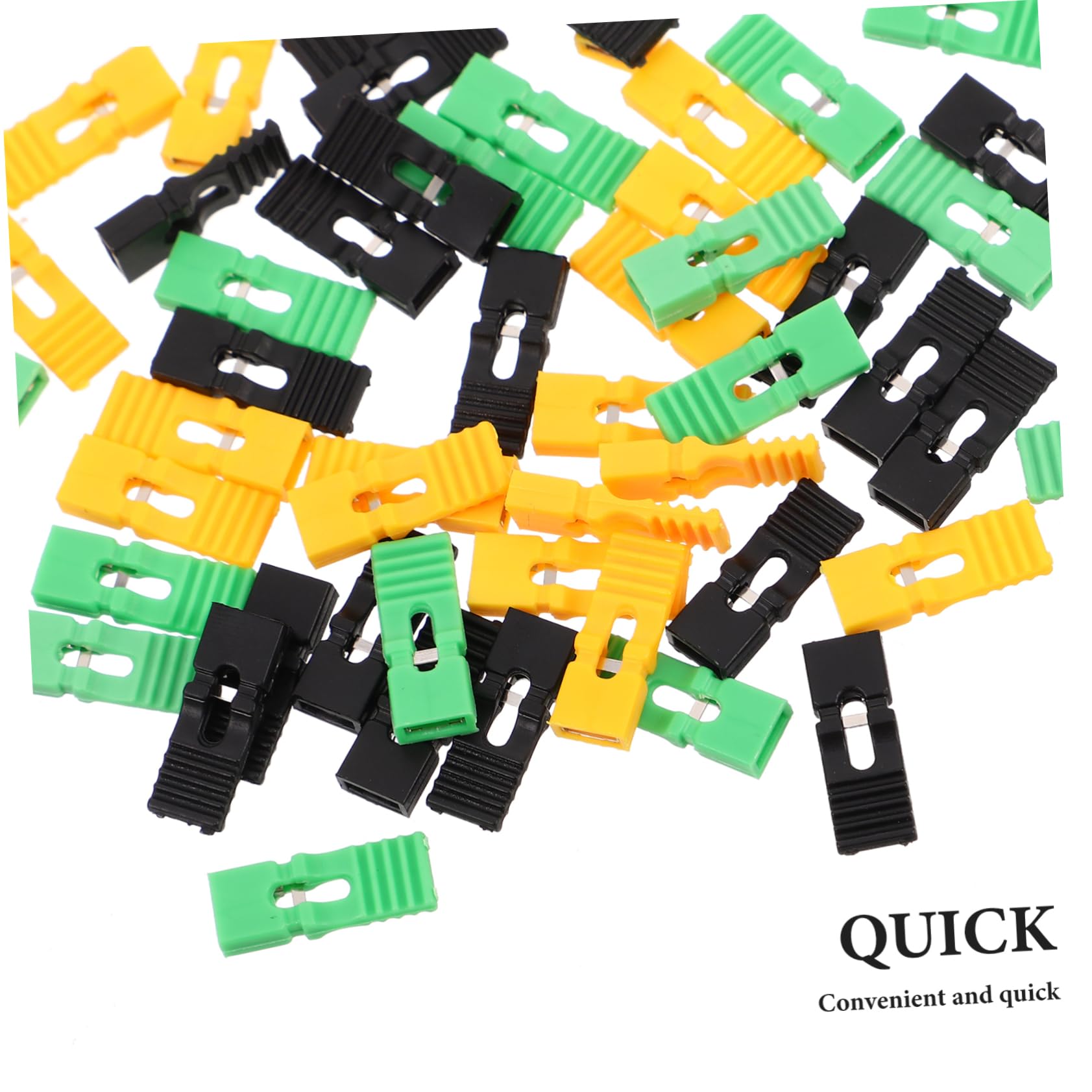 iplusmile Cappucci per Ponticello per Connessioni Sicure da 2,54mm in Plastica 60 Pezzi e Colore Casuale Nero, Giallo e Verde, Design Aperto e Chiuso e Risparmio Spazio in Hard Drive