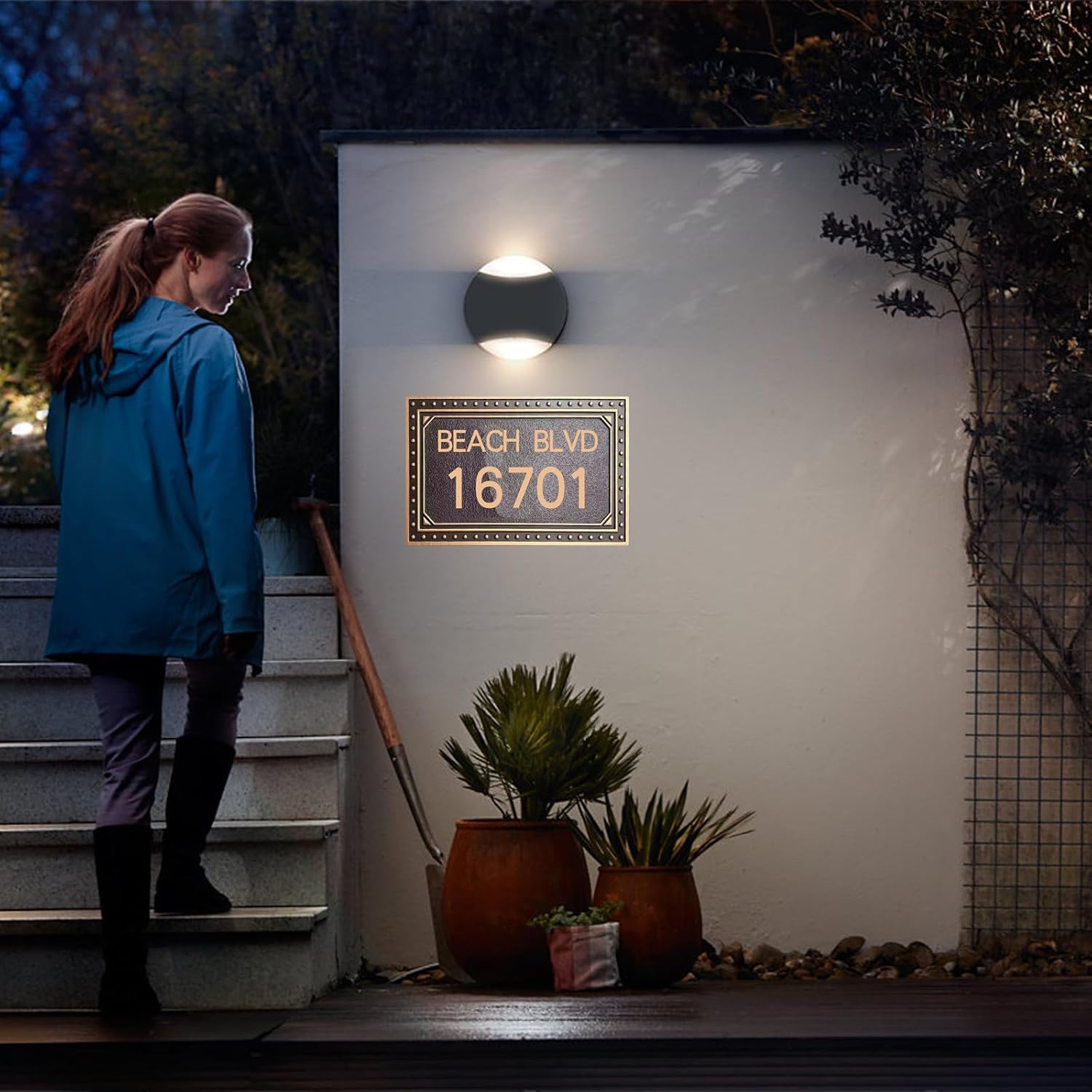 Persoanlized Vintage Address Plaque Acrylic Bronze Finish House Address Plaques Address Sign Mailbox Number Plaque For Home, Street, Door, Mailbox