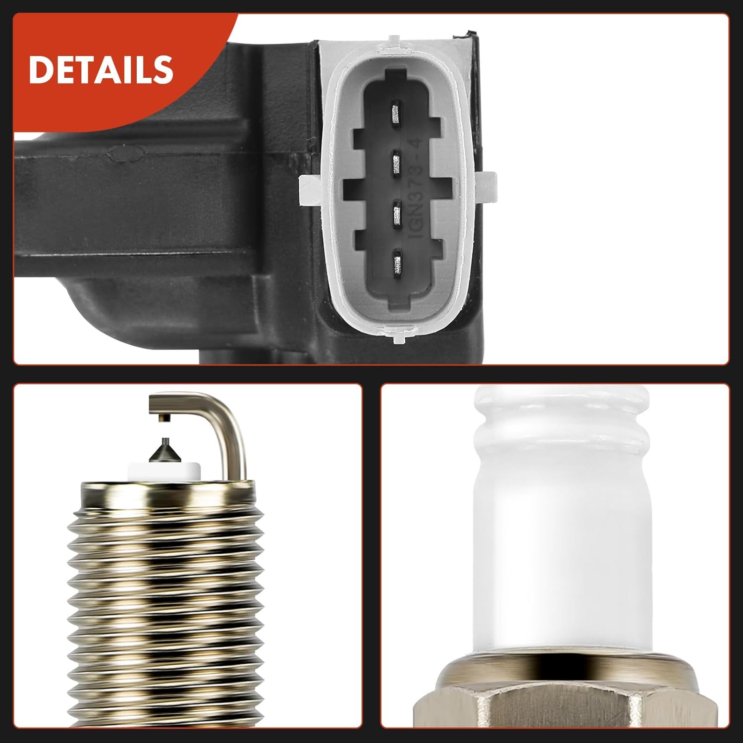 A-Premium Set of 4 Ignition Coil Pack and Iridium & Platinum Spark Plugs Compatible with Chevrolet Cobalt 2005-2007 2.0L & Saturn Ion 2004-2007 2.0L