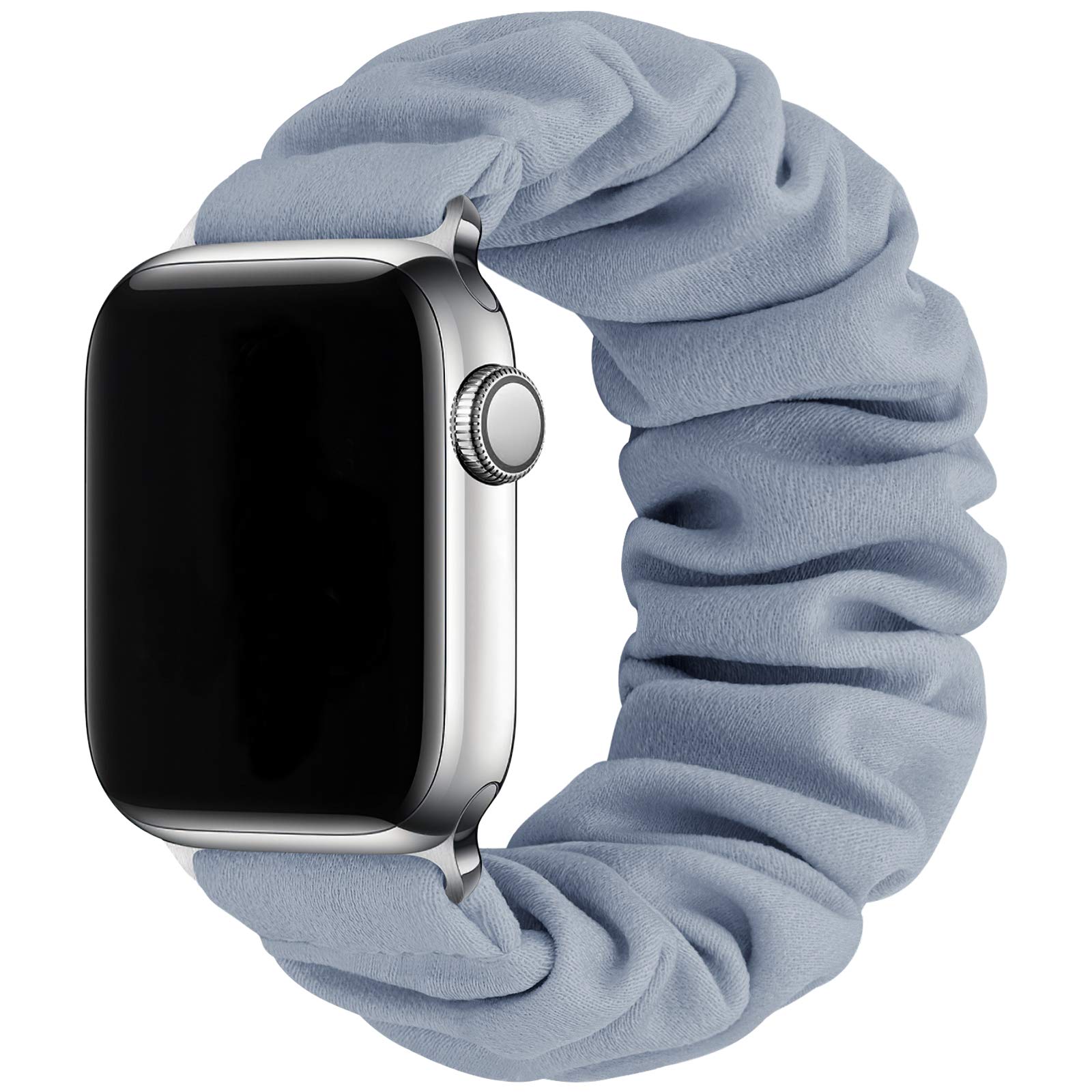 Compatible for Scrunchie Apple Watch Bands 38mm 40mm 42mm 44mm,Soft Elastic  Wristband Bracelet Women Fabric Scrunchy Band for iWatch Series SE