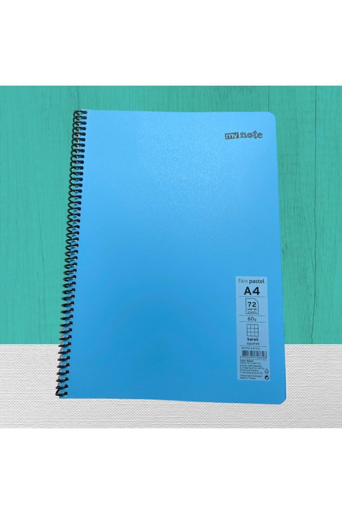 Umur Mynote Flex - Cuaderno espiral pastel A4 72 Yp cuadrícula plateada, tamaño único