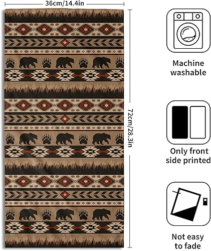 Vista 378 de Giwawa Juego de 2 toallas de mano de hojas marrones, toallas de baño bohemias suaves y delgadas, altamente absorbentes, decorativas, para cocina