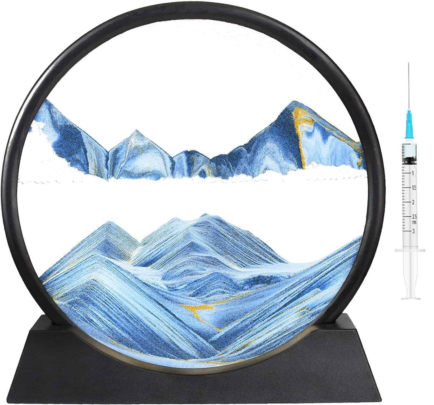 Moving Sand Art Picture Glass Liquid Painting 3D Natural Landscape showpieces for Home Decor Antique Gifts for Kids Office Desktop Decoration Desk Table Decorative Items (B0D3F4KYRN) Amazon Price History, Amazon Price Tracker