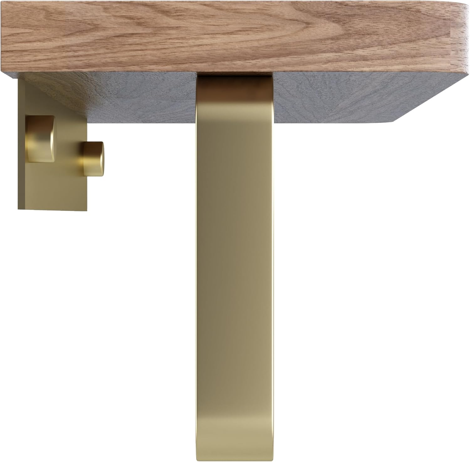 Danpoo Brushed Gold Paper Towel Holder Wall Mount, with Natural Walnut Shelf – Elegant Kitchen & Bathroom Organizer