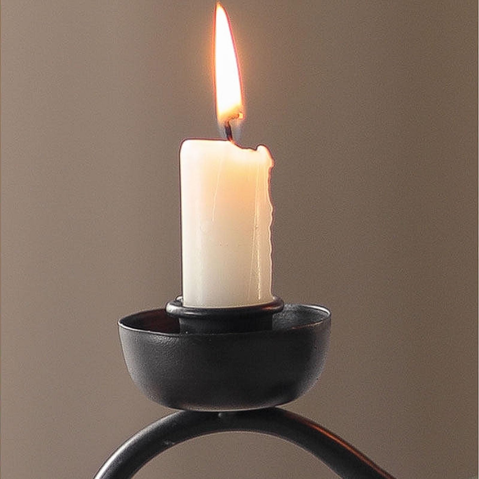 Astförmiger Tisch-Kerzenständer aus Schmiedeeisen, 3-Armiger Kerzenhalter for Abendessen bei Kerzenlicht, rustikaler Eingangsbereich, Wohnzimmer(Blanc)