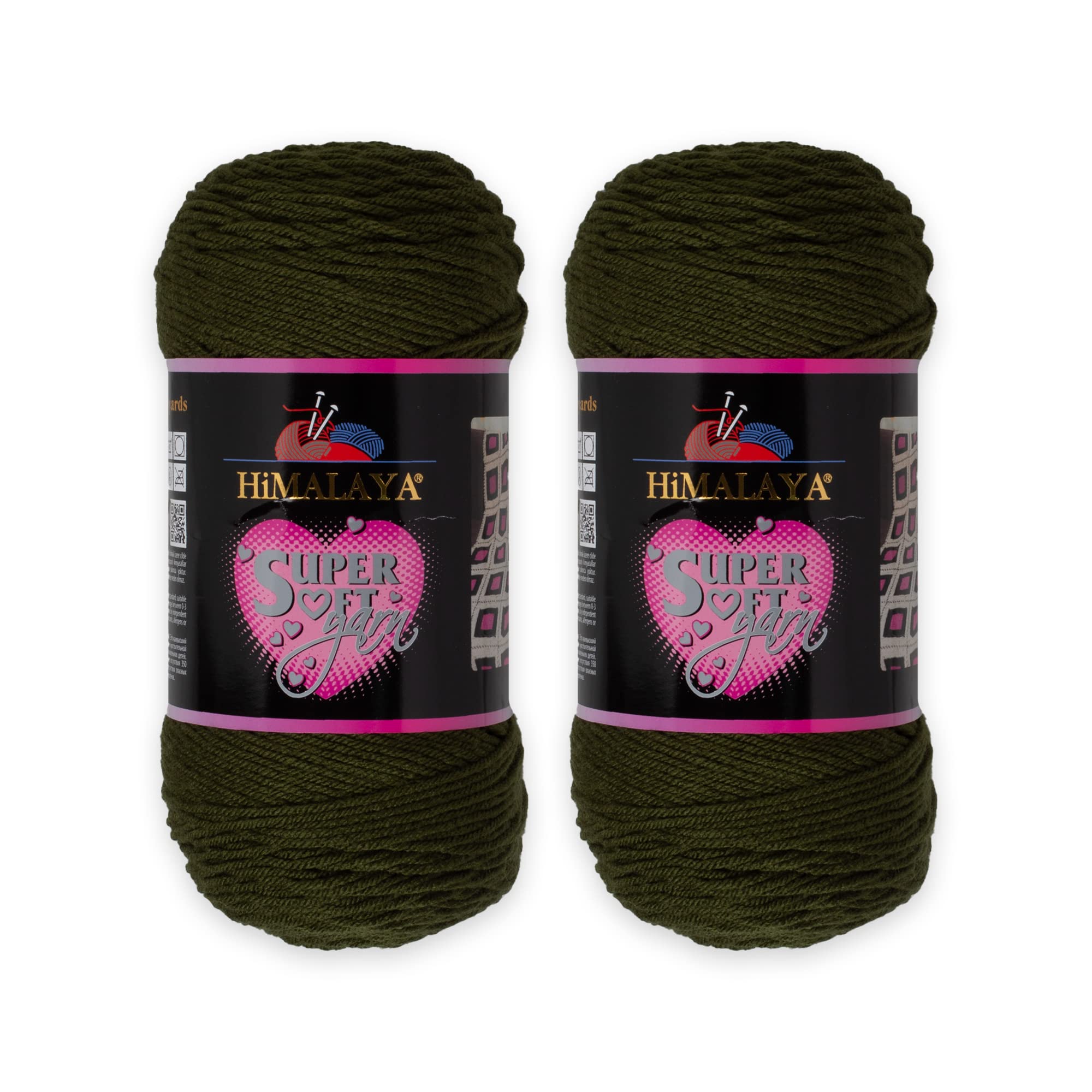 2 Pelotes Laine Himalaya Douce 400g - Acrylique 328m, Tricot 5mm, Certifié Oeko-Tex