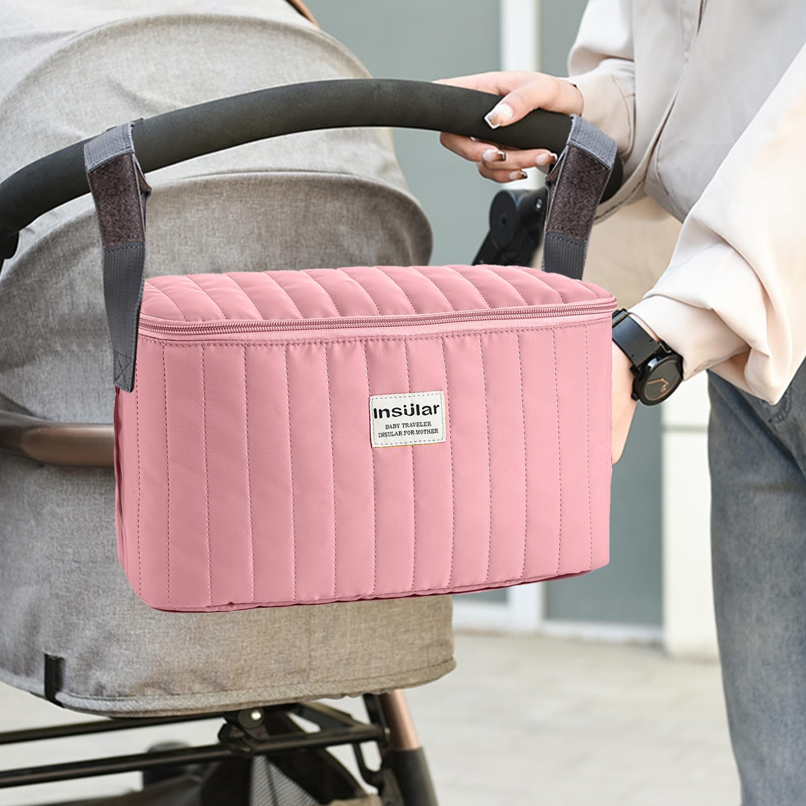 SONARIN Multifunzionale Impermeabile Borsa Organizer per Passeggino,Borsa Passeggino Universale Organizzatore per Passeggino Portatile Leggero Borsa per Carrozzina Borsa Cambio