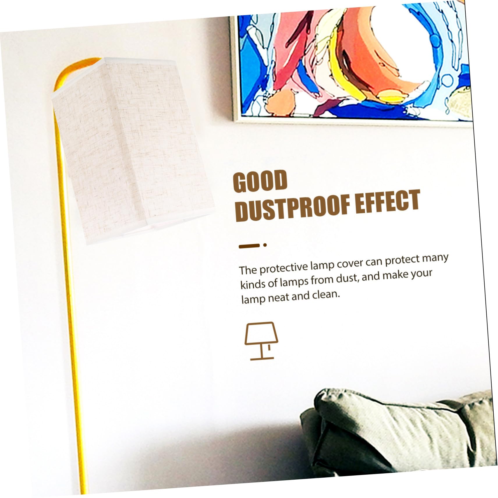 Ipetboom Pantalla de Lámpara de Pie y Pared E27 de Tela de Lino Beige Natural Cubierta para Lámpara Interior Pantalla Pequeña de Mesa Uso Decorativo en Dormitorio y Oficina Unidad