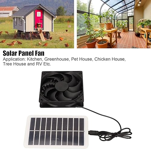 Miniatura 5 de FTVOGUE Ventilador de escape de panel de energía solar de 15 W, mini ventilador de energía solar, extractor de aire portátil con energía solar para