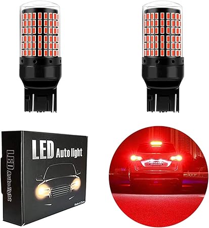 Amazon Aokyoung T Led ダブル レッド テールランプ ブレーキランプ 赤色 7443 W21 5w 12v対応 バルブ ブレーキ球 ストップランプ 警告灯点灯防止 キャンセラー 抵抗内蔵 無極性 高輝度 3014smd 144連 超拡散レンズ付き 2個入り ブレーキ テールランプ 車 バイク