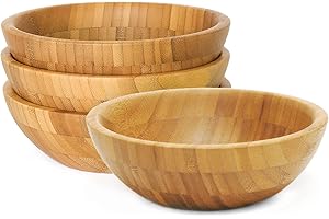 Lipper International Small Bamboo Salad Bowls for Mixing