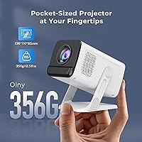 Vista 7 de Mini Portable Projector for Bedroom with WiFi and Bi-directional Bluetooth 1080P 4K Support Smart Android 14 OS Auto Keystone Compatible with