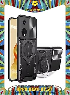 GOLDEN MASK For Oppo Reno 8T 5G Armored Camera Shield Cover Camera Lend Protection, Built-in 360° (Black)