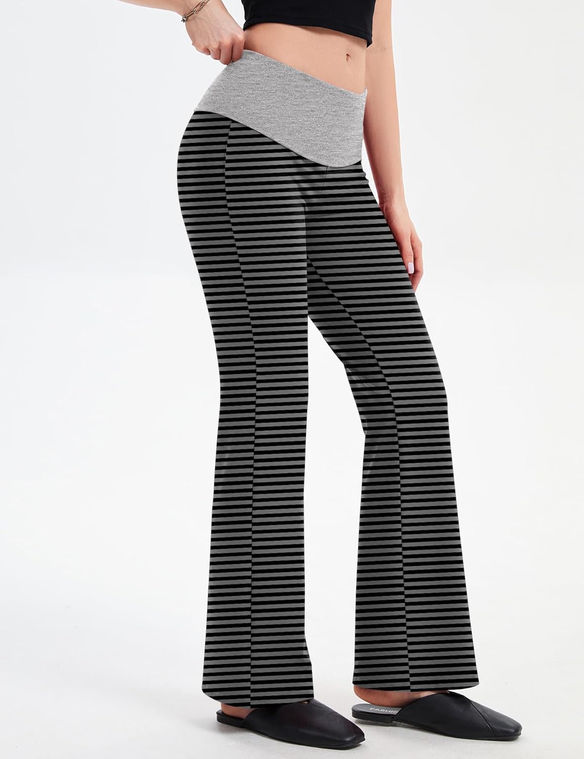 Rapbin Fold Over Flare Leggings for Women Yoga Pants Y2k Lounge Sweatpants Workout Athletic Joggers Slim Fit Bottoms 2026 - Image 6