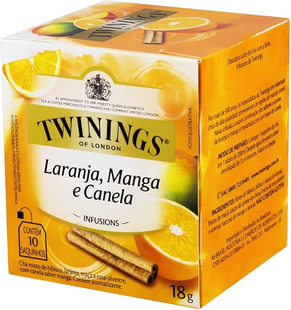 Chá Misto de Laranja, Manga e Canela Twinings com 10 Saquinhos