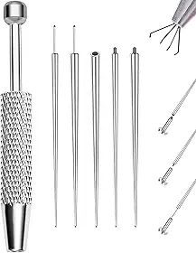 Piercing Ball Grabber, 16G 18G Flat Back Earrings Piercing Guide Ferramenta de agulha, Aço Cirúrgico Rosqueado Internamente, Kit de Piercing Corporal Assistente de Rosca Externa para Orelha