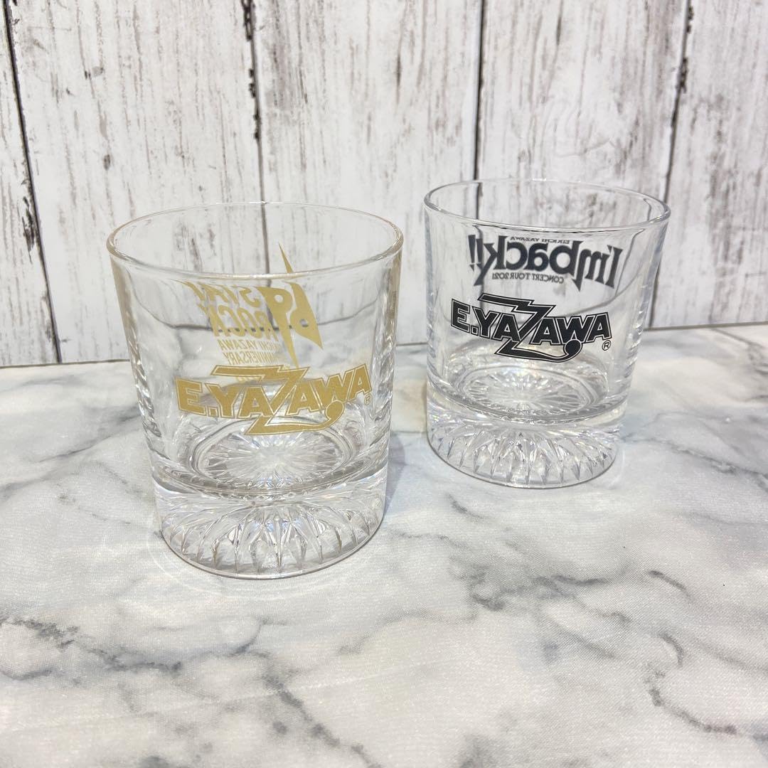 矢沢永吉超レア貴重E.YAZAWAクリスタルロックグラス 2個セット