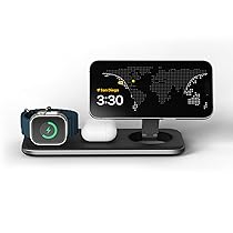 SATECHI Stazione di Ricarica 3 in 1 Qi2, Caricatore Wireless Rapido 15W + 5W, Compatto ed Elegante, per tutti gli iPhone 17 16 15 fino a 12, AirPods Pro e Apple Watch – Grigio