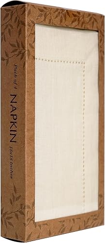 Miniatura 41 de Servilletas de lino y algodón de 18 x 18 pulgadas natural con vainica, servilletas de boda, servilletas de cóctel, servilletas de tela, servilletas