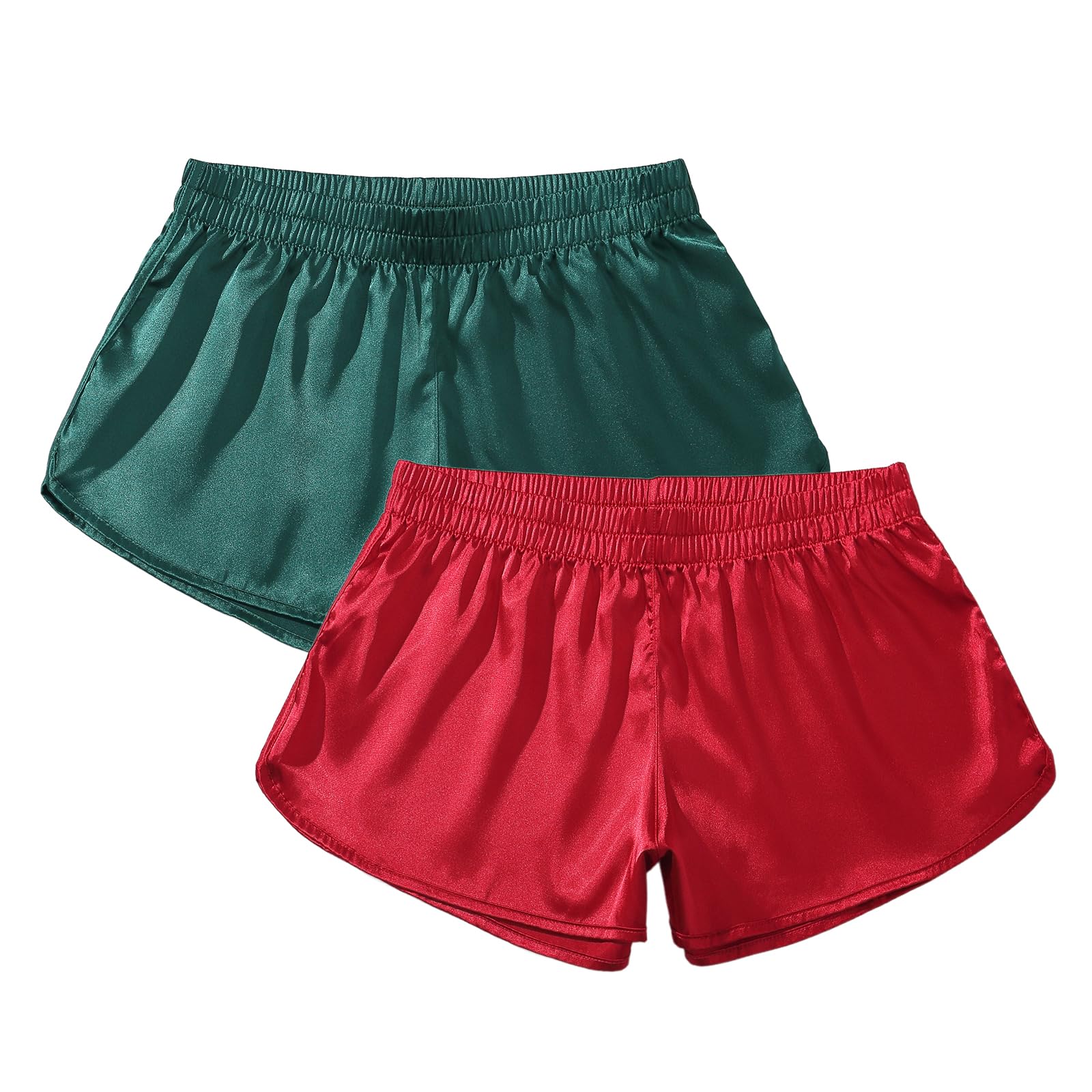Amy Coulee Boxer da uomo in raso setoso, biancheria intima per dormire, con spacco laterale, sexy, con elastico in vita