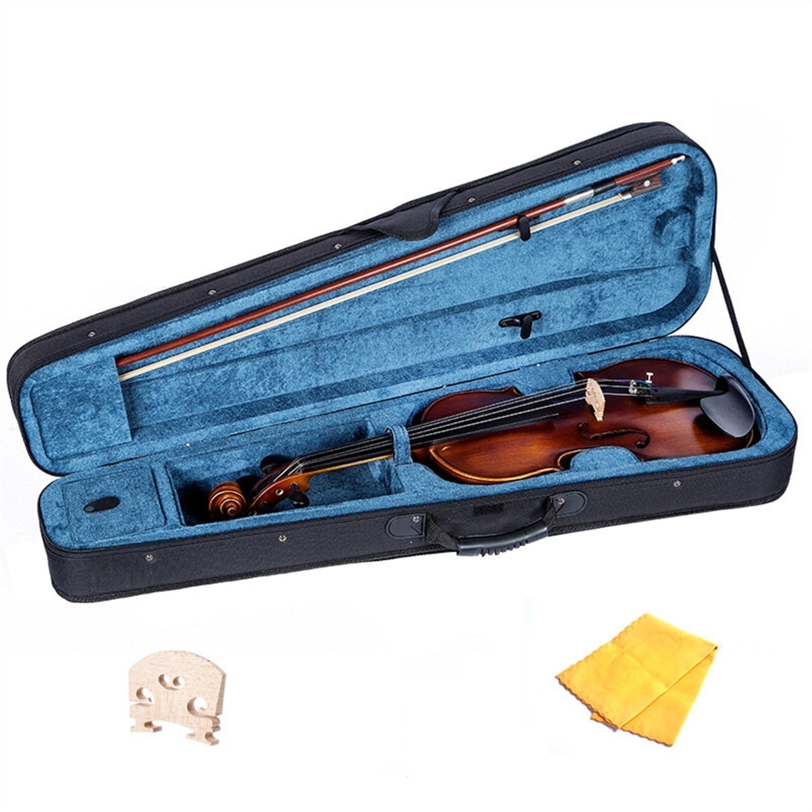 Erwachsenen geige Anfänger Violine Decke Fichte Boden Ahorn Griffbrett Ebenholz Spleißmuster Handgefertigt(3/4)