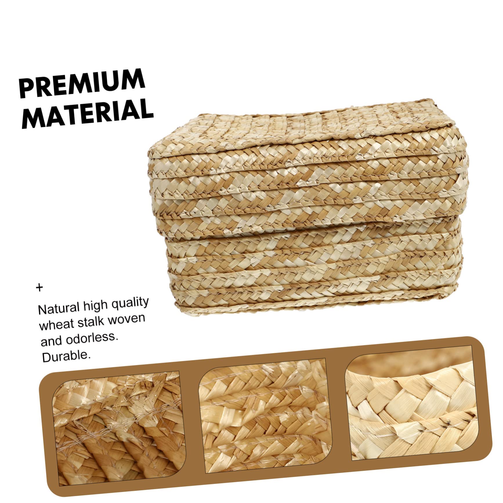 Cabilock 2piezas Cesta De Tejida Para Almacenamiento Decorativo Organizador De Recipiente Multiusos Para Ropa Cosméticos y Artículos Del