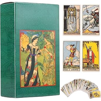 Binnan Classic Tarot Cards for Beginners Set of 78 Tarot Cards Travel Card Classic Tarot Card Set Divination and Prediction Tarot Deck Prediction Game with Instructions for Beginners