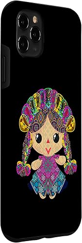 Vista 33 de iPhone 13 Pro Max muñeca mexicana, maria, mazahua arte huichol, lele, estuche