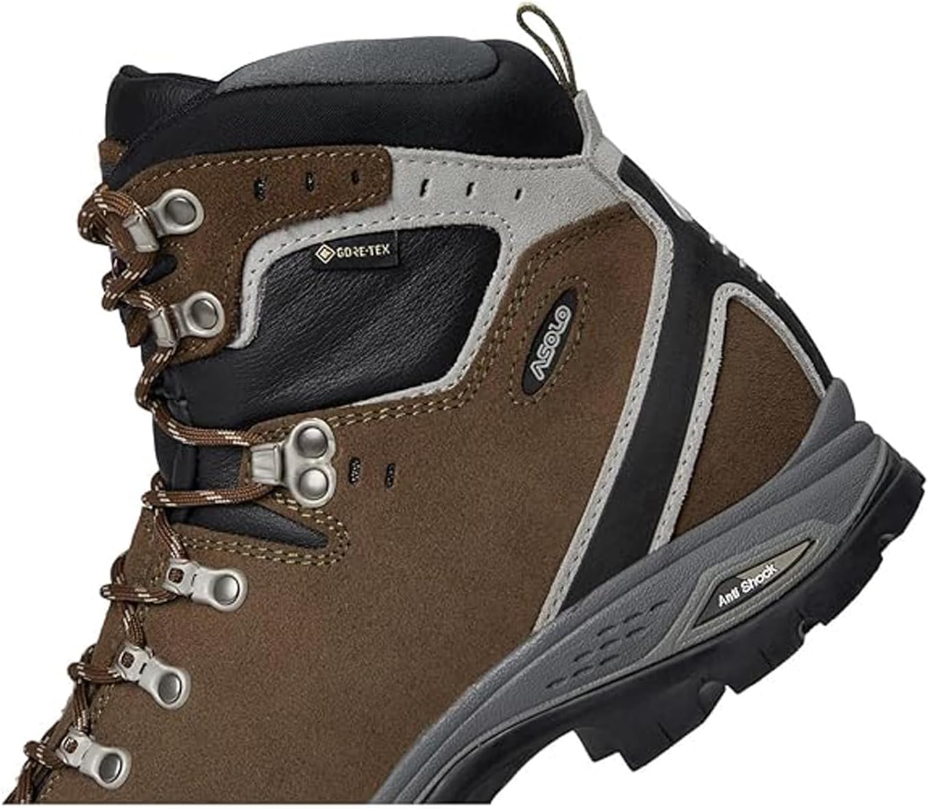 ASOLO Men's Greenwood EVO GV Water-Resistant Cushioned Perwanger Leather High Ankle Trekking Hiking Boots | Toe Rubber Cap