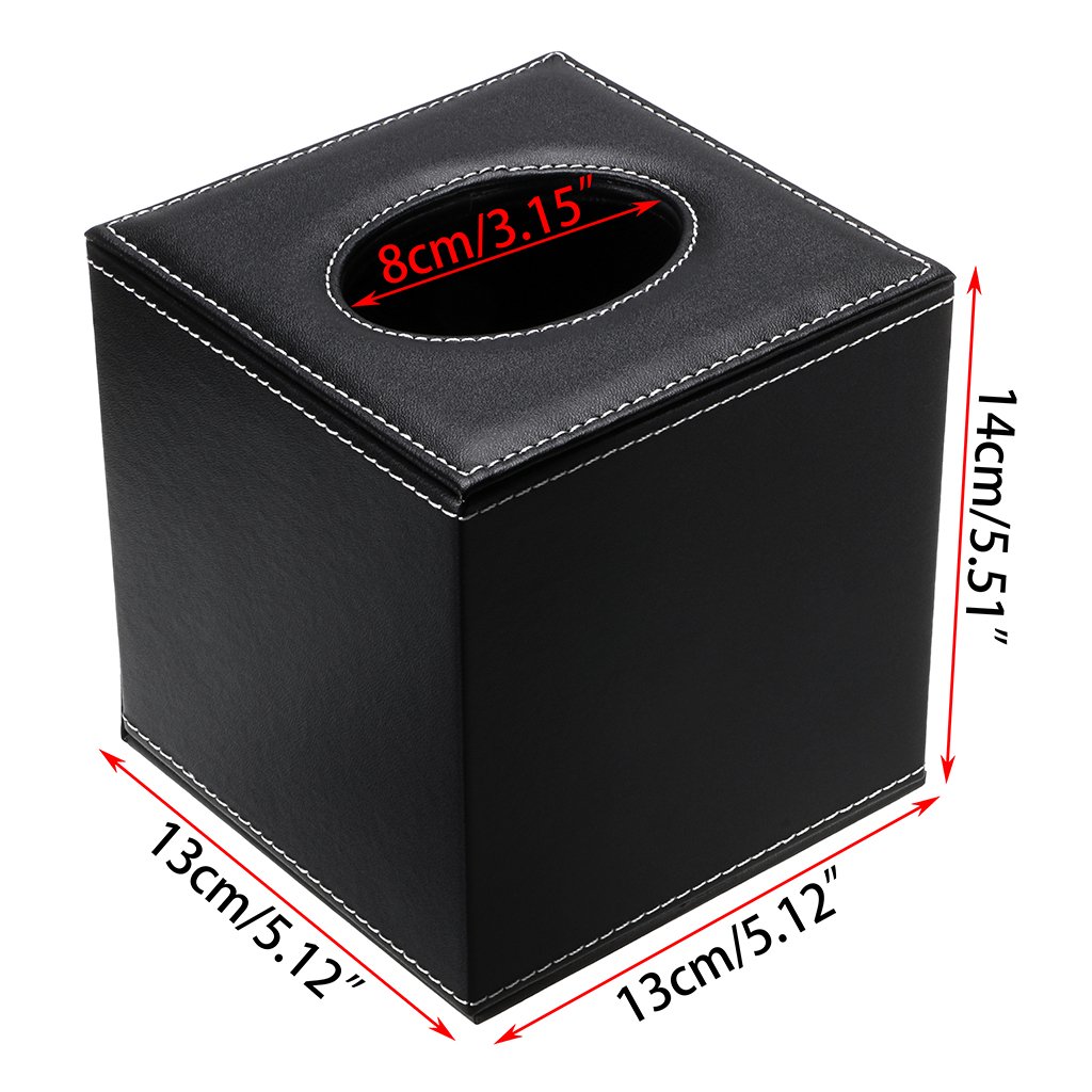 BTSKY Household Square Linen Tissue Box With Decorative Gold Line