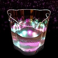 Vista 6 de Cubo de hielo LED – Cubo de hielo portátil colorido degradado de 6 litros, ideal para bar en casa, cerveza fría, champán y vino