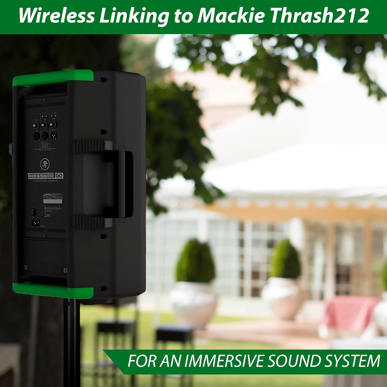 Mackie Thrash212 GO 12" Battery-Powered Loudspeaker with Bluetooth Bundle with Professional Dynamic Microphone and 25ft XLR Cable.
