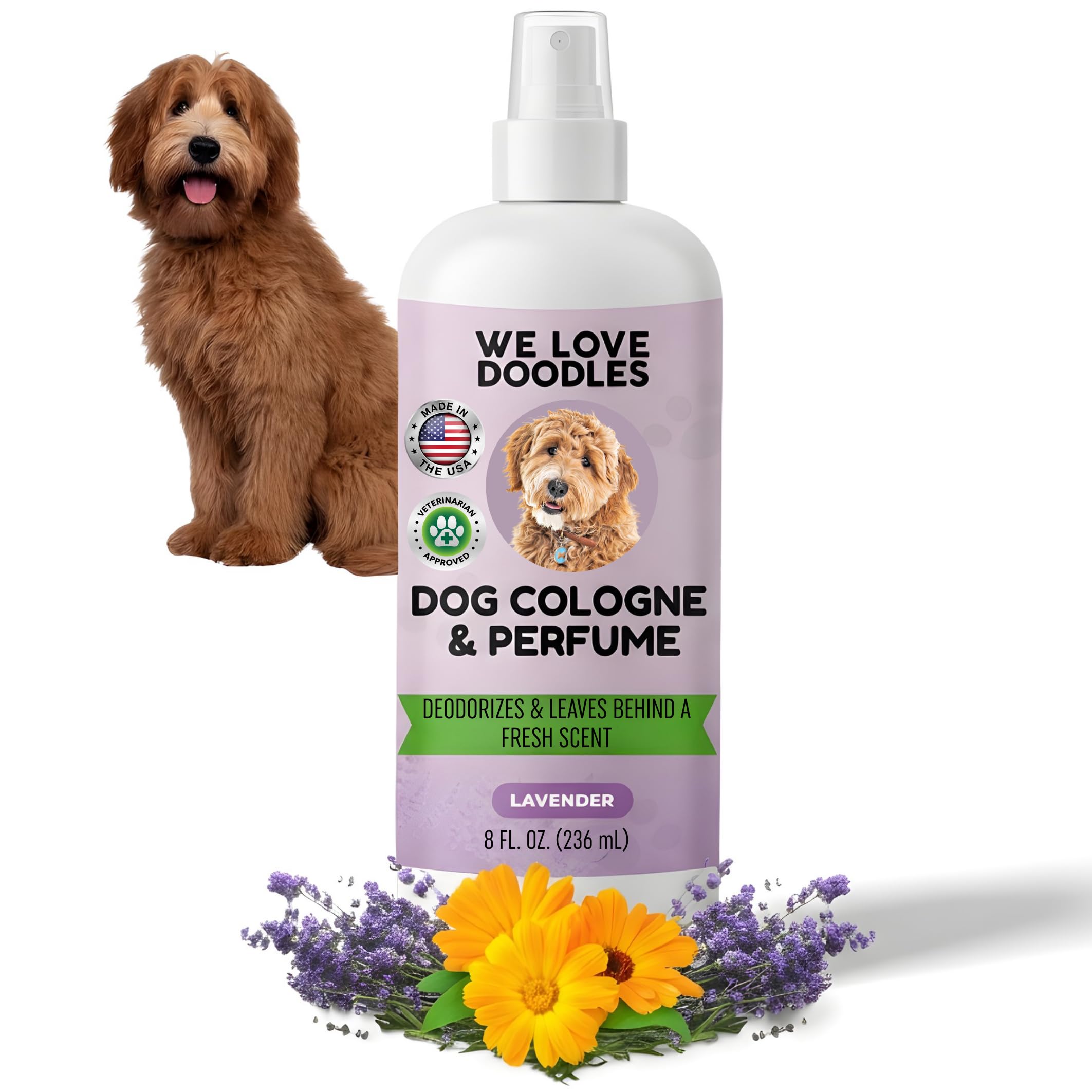 We Love Doodles Dog Cologne & Perfume, Deodorizing, Safe Ingredients, Made in USA, Long Lasting After Bath, Deodorant for Smelly Dogs, Pawfume for