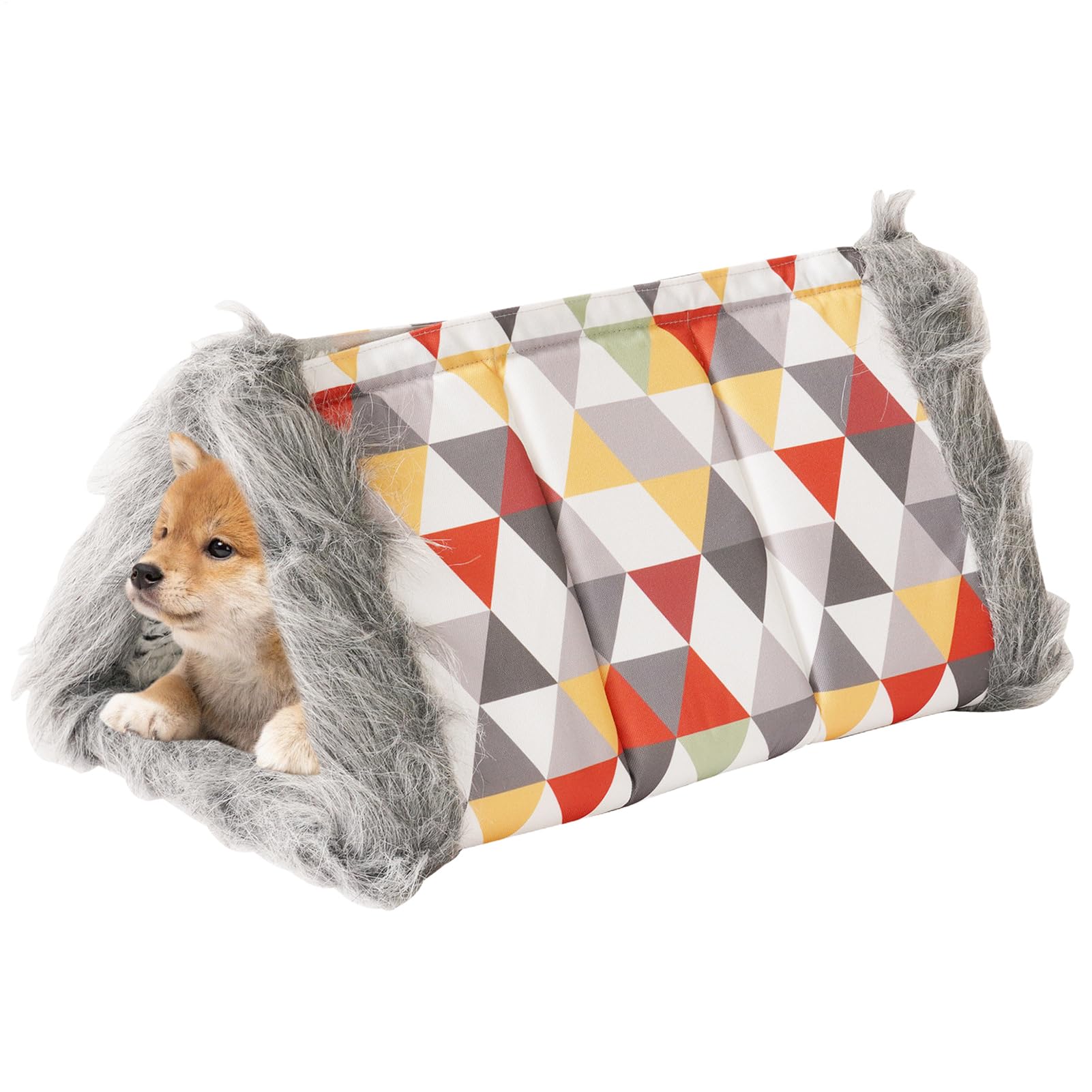 Cabane pour chat et chiot pour le salon - Niche chaude et pliable pour l'hiver
