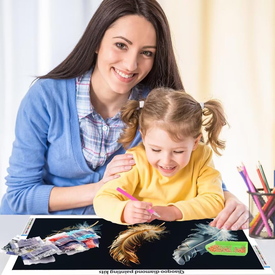 ダイヤモンドアート ダイヤモンドアート キット フェザー ダイヤモンド アート 150x60cm 円形 ビーズアート 全面貼り付けタ