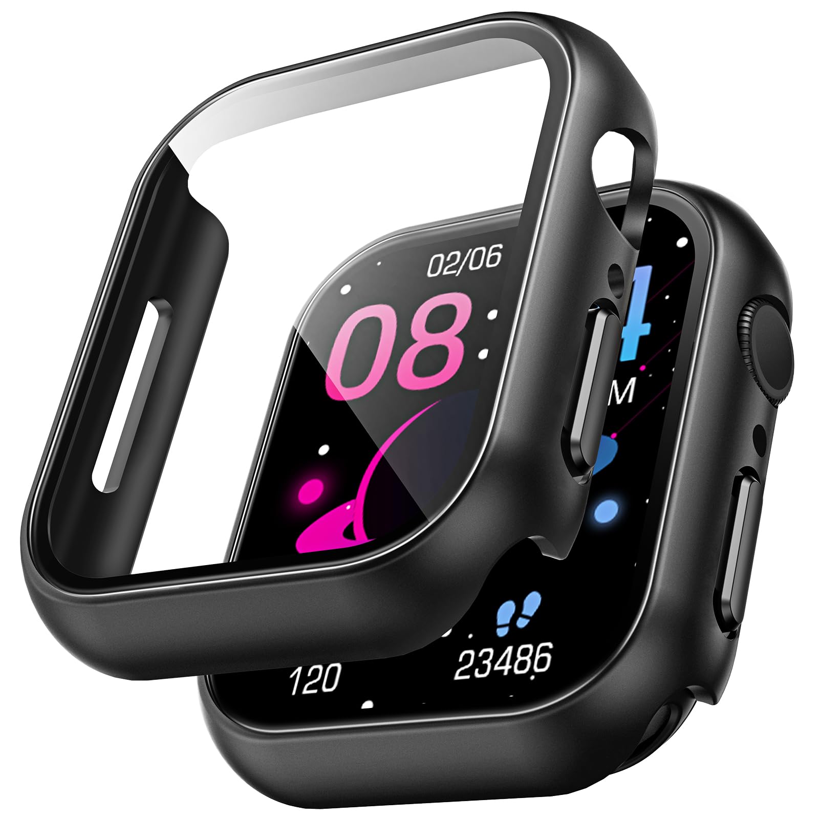 TAURI 2 Pack Hard Case for Apple Watch Ultra 3/Ultra 2/Ultra 49mm, with PC Tempered Glass Screen Protector, [Scristant Resistant], [Overall Protection] Slim Cover for iwatch Ultra 49mm, Black — Amazon image 9