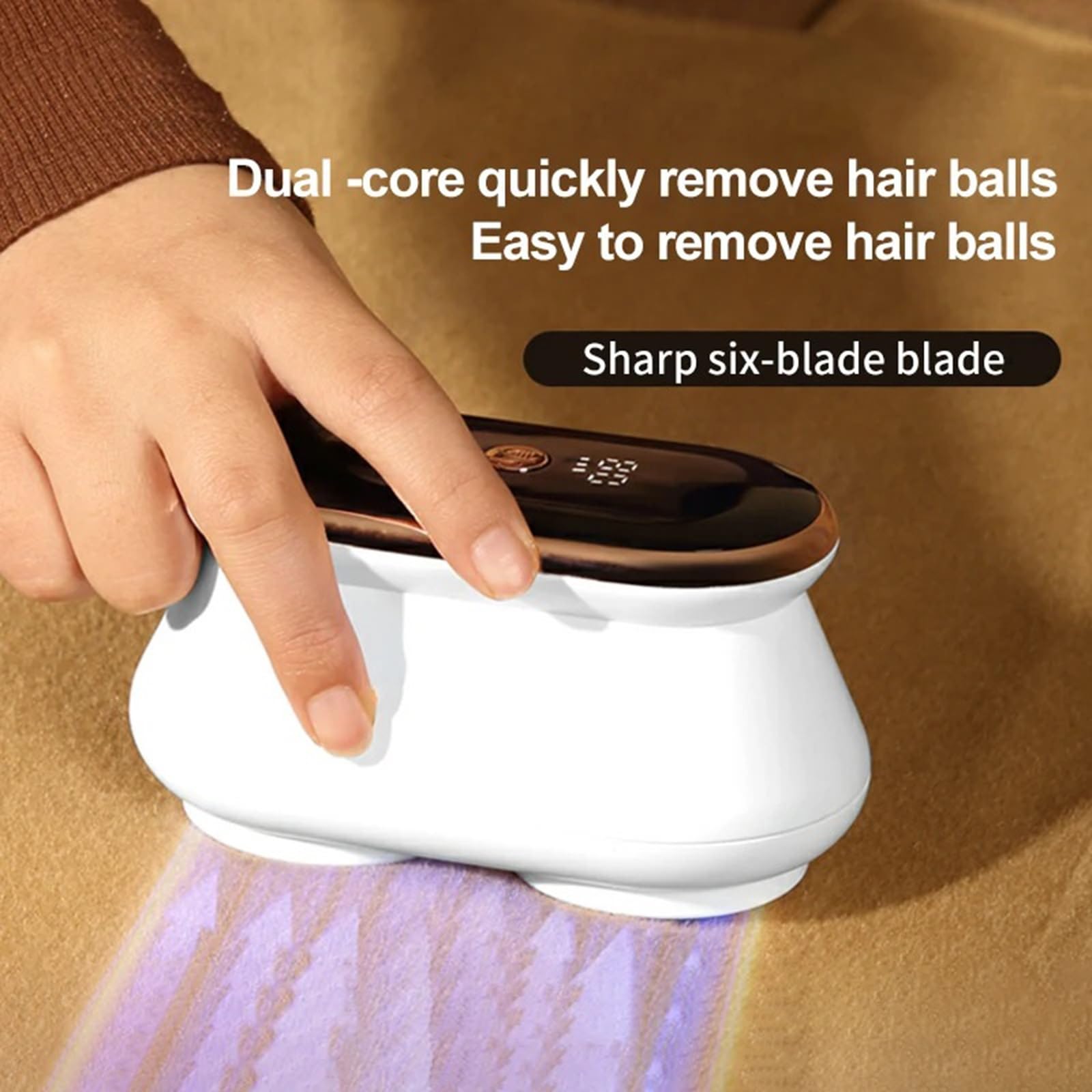 quitapelusas Eliminador de pelusas de doble cabezal for ropa, cortadora eléctrica de bolas de pelo con pantalla Digital, suéter, alfombras, máquina de afeitar de pellets de pelusa quitapelusas de ropa