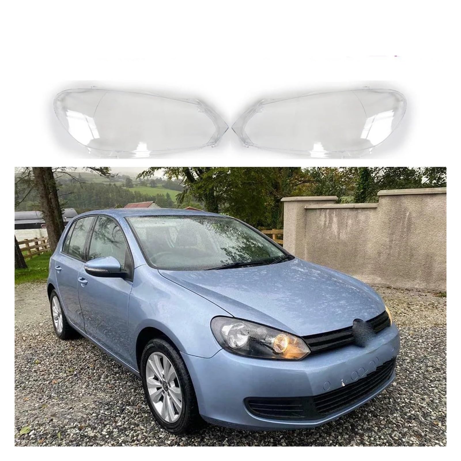 Cubierta Faro Carcasa Cubierta De Lente Faro Delantero Coche Carcasa Para VW Para Golf Para MK6 Para VI 6 2009 2010 2011 2012 2013(Left)