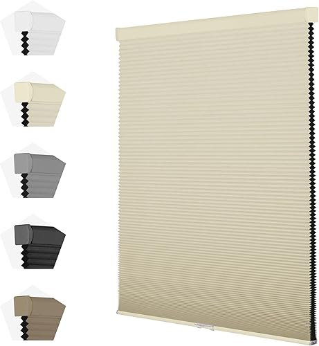 Miniatura 1 de BERISSA Persianas enrollables sin cordones con diseño de cebra de doble capa transparente para ventana, control de luz de privacidad, persianas de