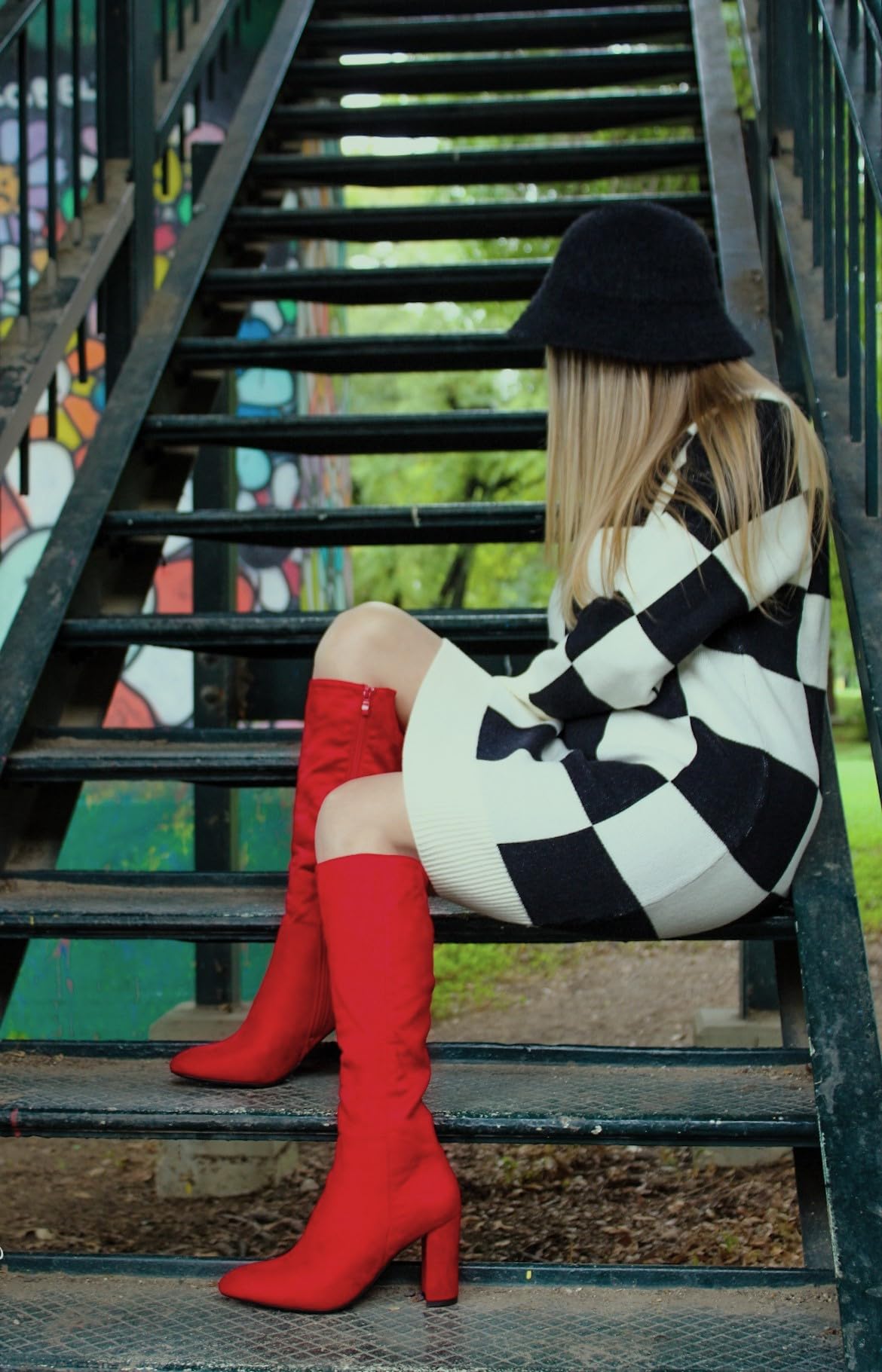 TruFox Klassische Damen-Stiefel, kniehoch, Blockabsatz