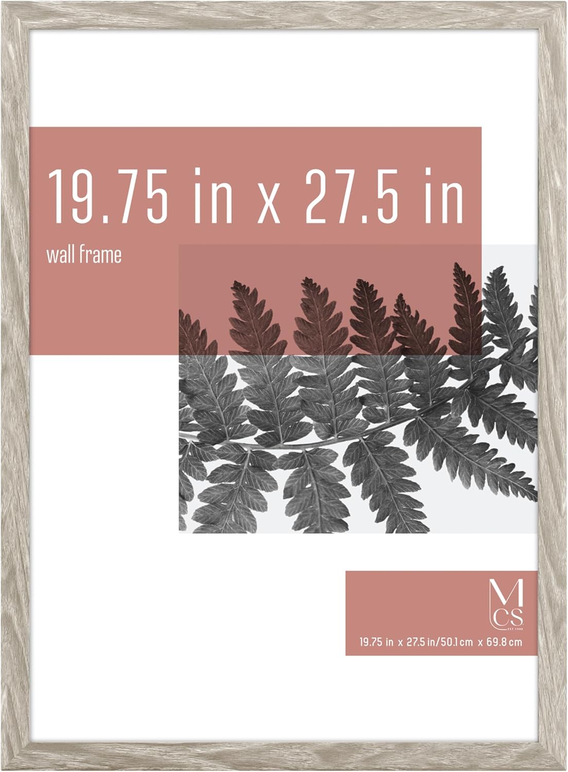 MCS Studio Gallery 19.75x27.5 Poster Frame Grey Woodgrain, Vertical & Horizontal Wall Hanging Large Picture Frame for Photos, Posters & Art Prints (1-Pack) 1-Pack Gray Woodgrain 19.75x27.5