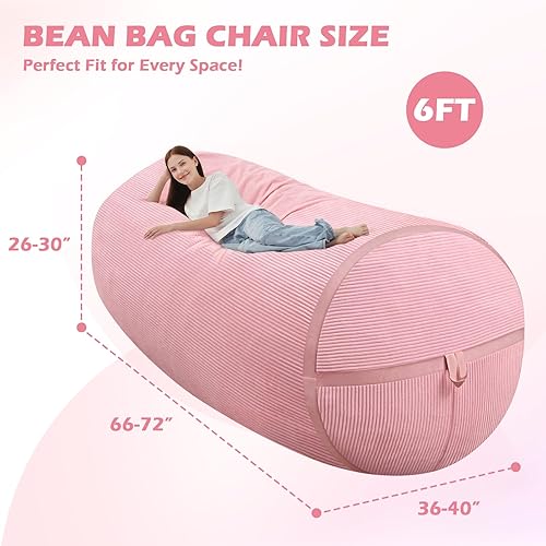 Miniatura 323 de HABUTWAY Puf gigante de 2 pies para adultos, con relleno de espuma viscoelástica, puf grande con funda de terciopelo holandés extraíble para sala de